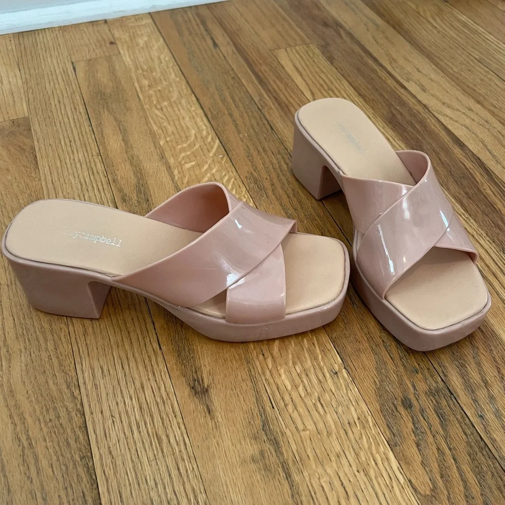 Jeffrey Campbell / Free People Gummy Nude Block Kitten Heels - Picture 3 of 5